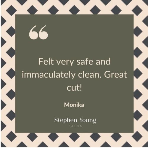 Covid Safe Salon in West Wimbledon Covid Safe Salon, Stephen Young Salon in West Wimbledon, Client Review